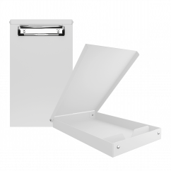 Aluminum Memo Storage Clipboard - White
